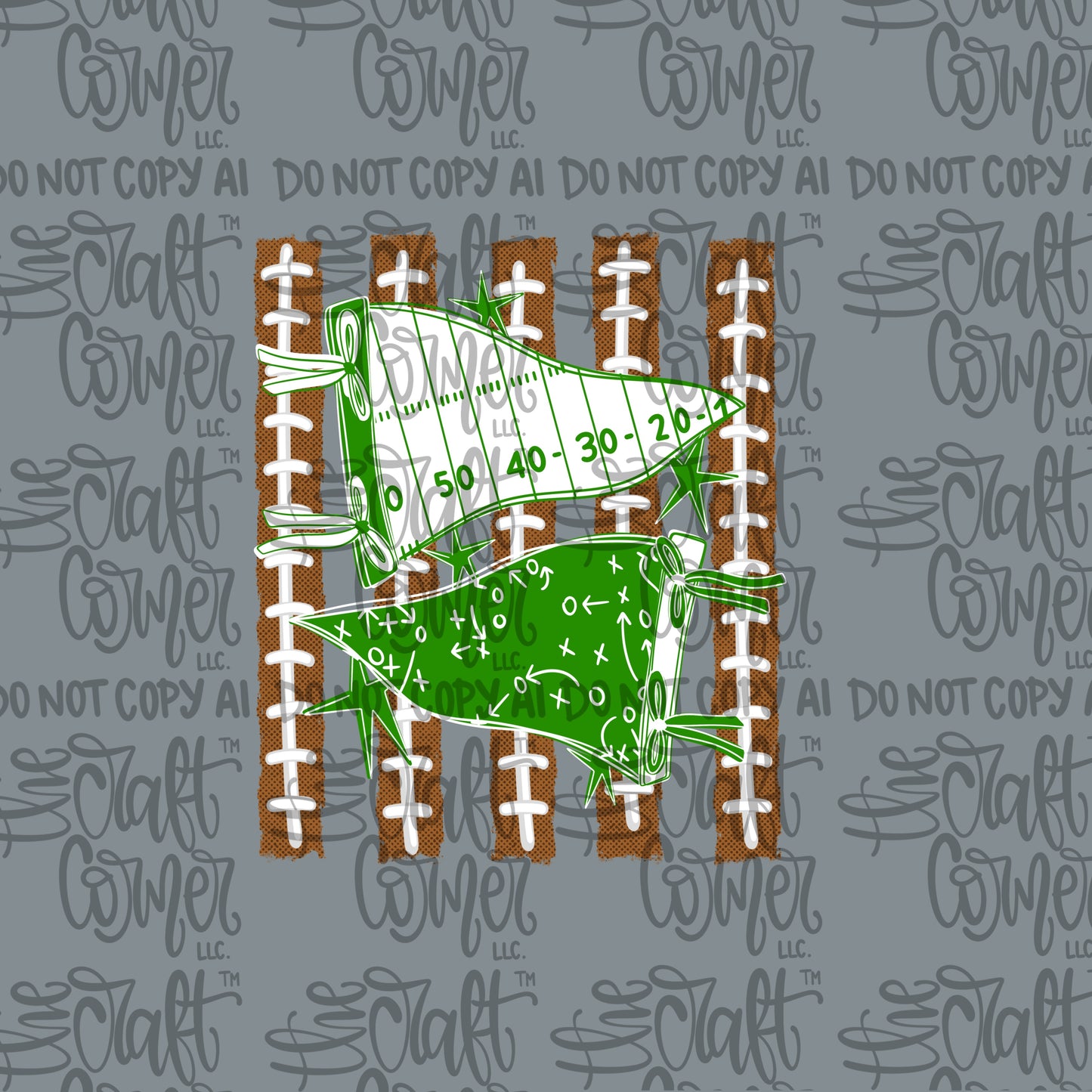 Green and White Pennant