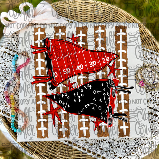 Red and Black Pennant