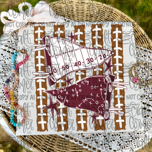 Maroon and White Pennant