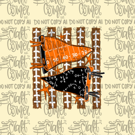 Orange and Black Pennant