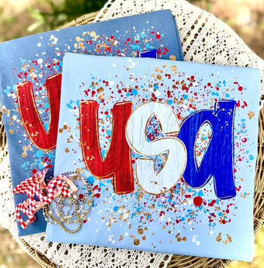 USA Splatter PNG, Faith PNG, Patriotic Png, American Png, Girly Png, Realistic Paint Png, Stripes Png, Memorial Day Png, July 4th Png