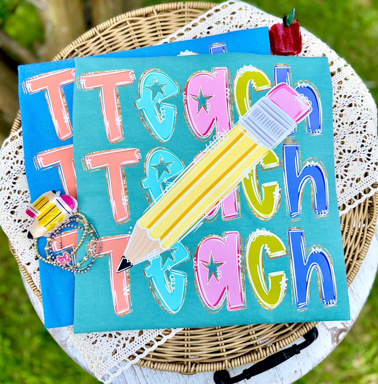 Teach Stacked with Pencil PNG