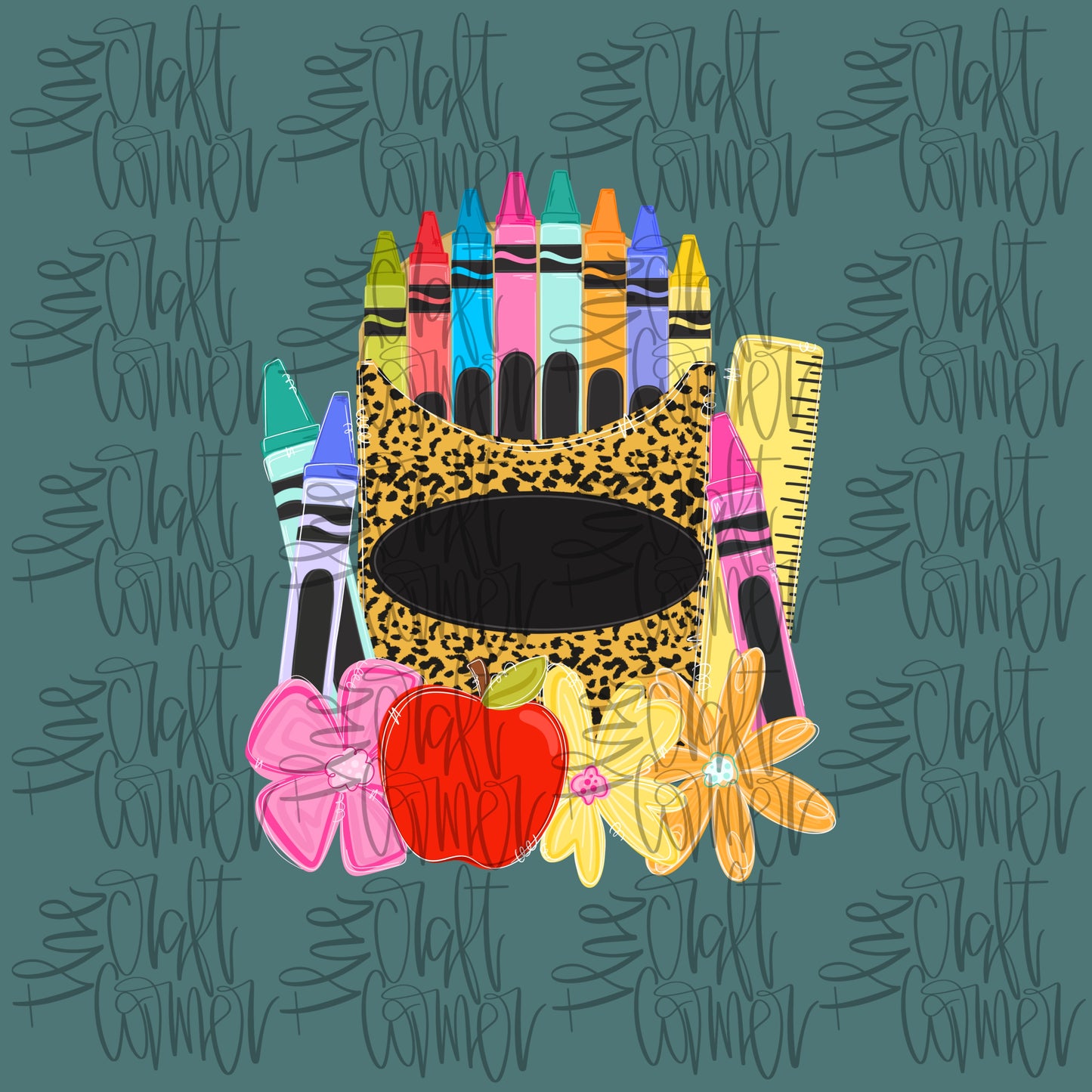 Leopard Crayon Pack Nameplate PNG