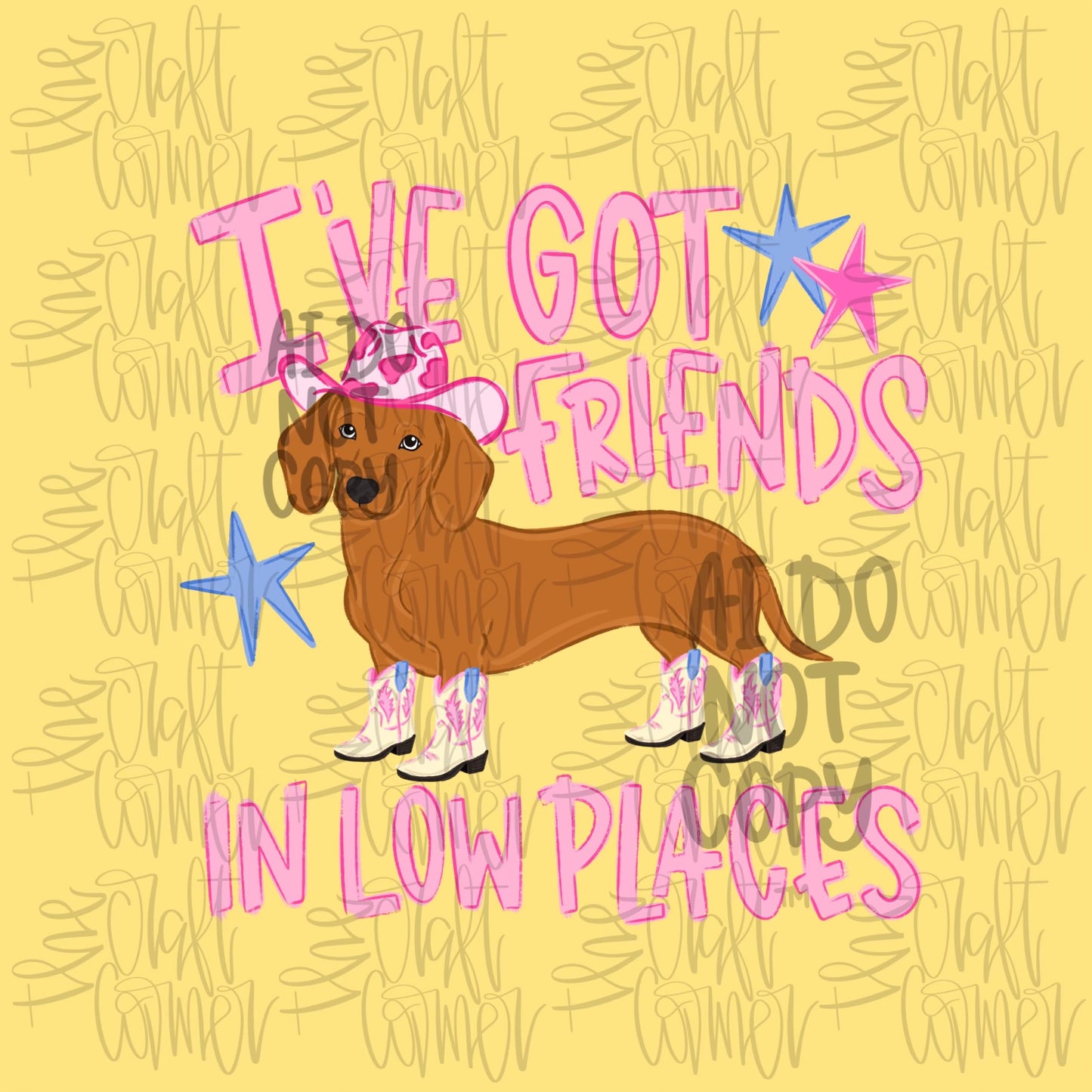 I've Got Friends in Low Places Dog PNG