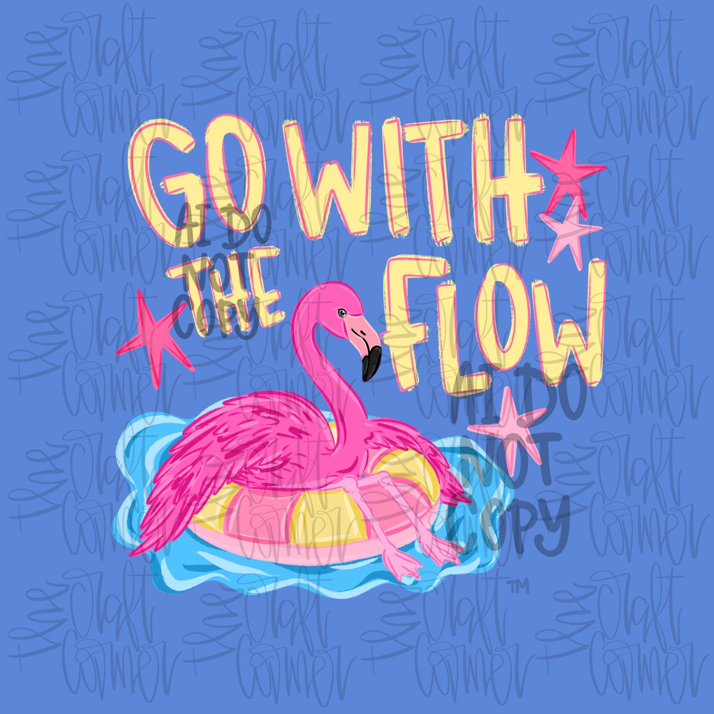 Go With The Flow Flamingo PNG