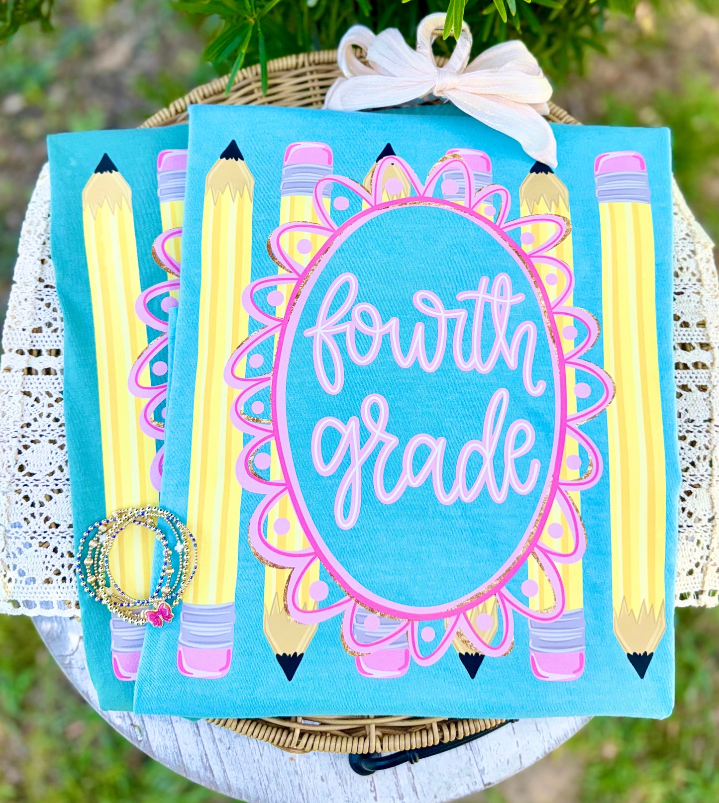 Coquette Pencil Frame Grade PNG Bundle, First Day Of School PNG, Teacher PNG, Girly Png, Preppy School Png, All Grades