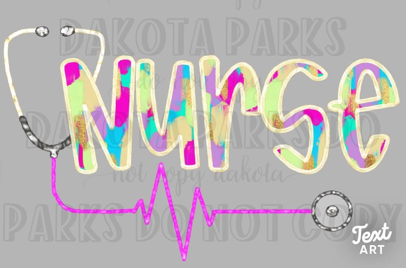 Nurse watercolor png neon png healthcare png