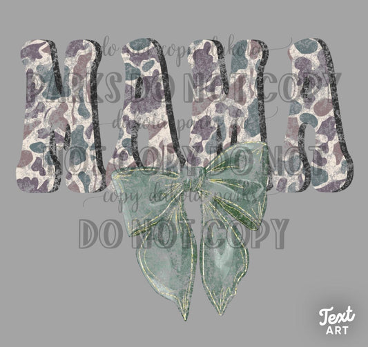Mama, Camo, Camouflage, Coquette, Bows, PNG, Digital Download, Sublimation, DTG