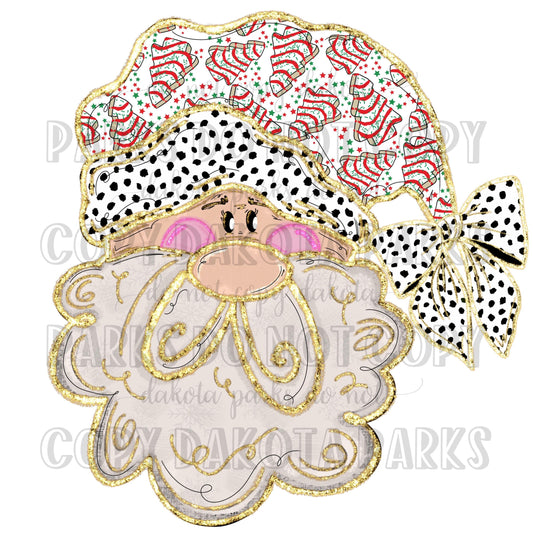 Christmas png, Holiday, Santa png, Gold, Glitter png, Sublimation DTF Digital Design, Preppy, Coquette, Hand Drawn, Christmas Cakes PNG