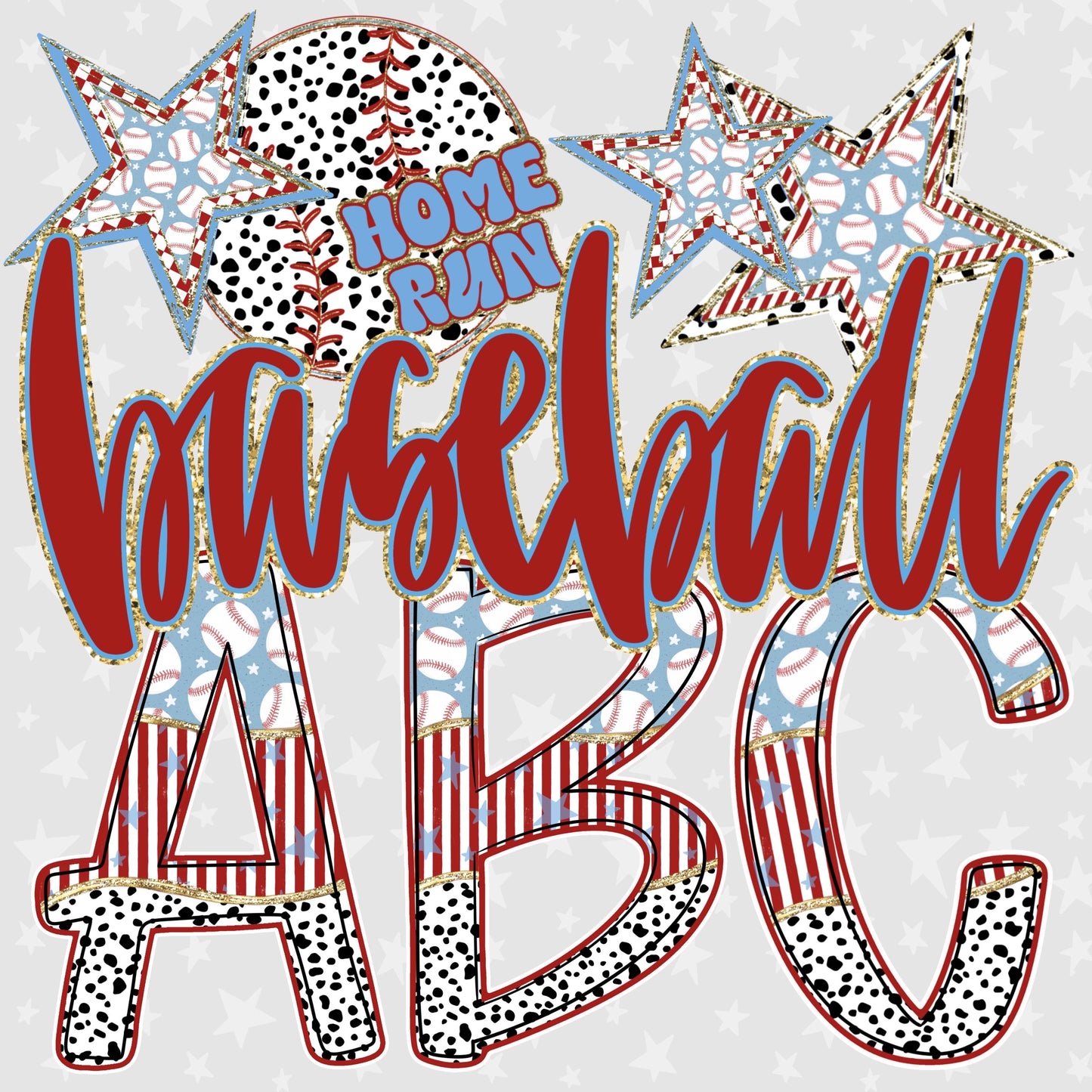 Baseball Letter Alpha Set, Hand Drawn Doodle, Digital Download, Boujee Alpha, Preppy Alpha Set, A-Z alpha letters, Sport Alpha