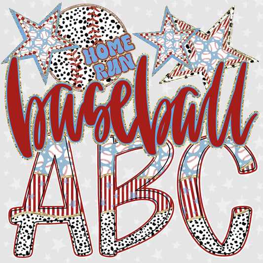 Baseball Letter Alpha Set, Hand Drawn Doodle, Digital Download, Boujee Alpha, Preppy Alpha Set, A-Z alpha letters, Sport Alpha