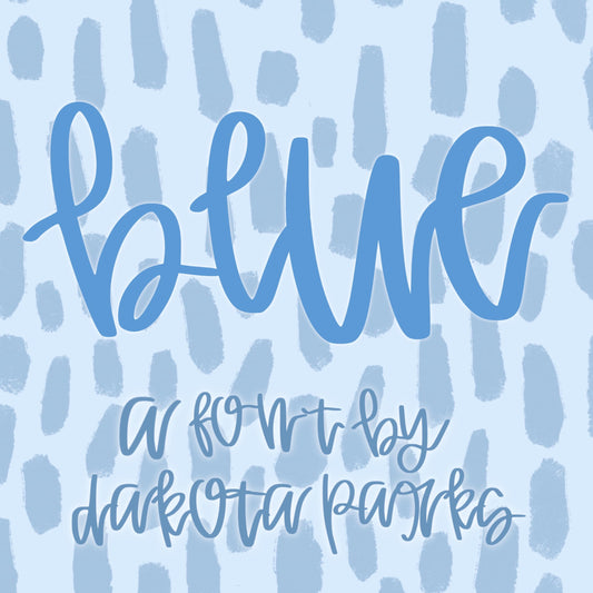 Blue Handwritten Font, procreate font, handwriting font, curvy font, silhouette font, hand lettering, trendy font, alpha, A-Z
