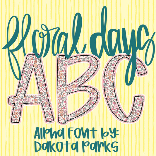 Coquette Floral Hand Drawn Letter Alpha Set Digital Download, A-Z Doodle Letters, Floral Alphabet, Alpha Pack, Trendy, Preppy