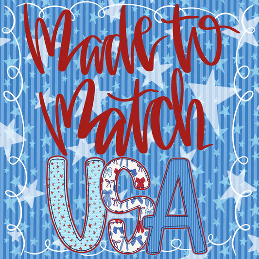 Made To Match Phrases for USA Alpha! A-Z, PNG, Handdrawn