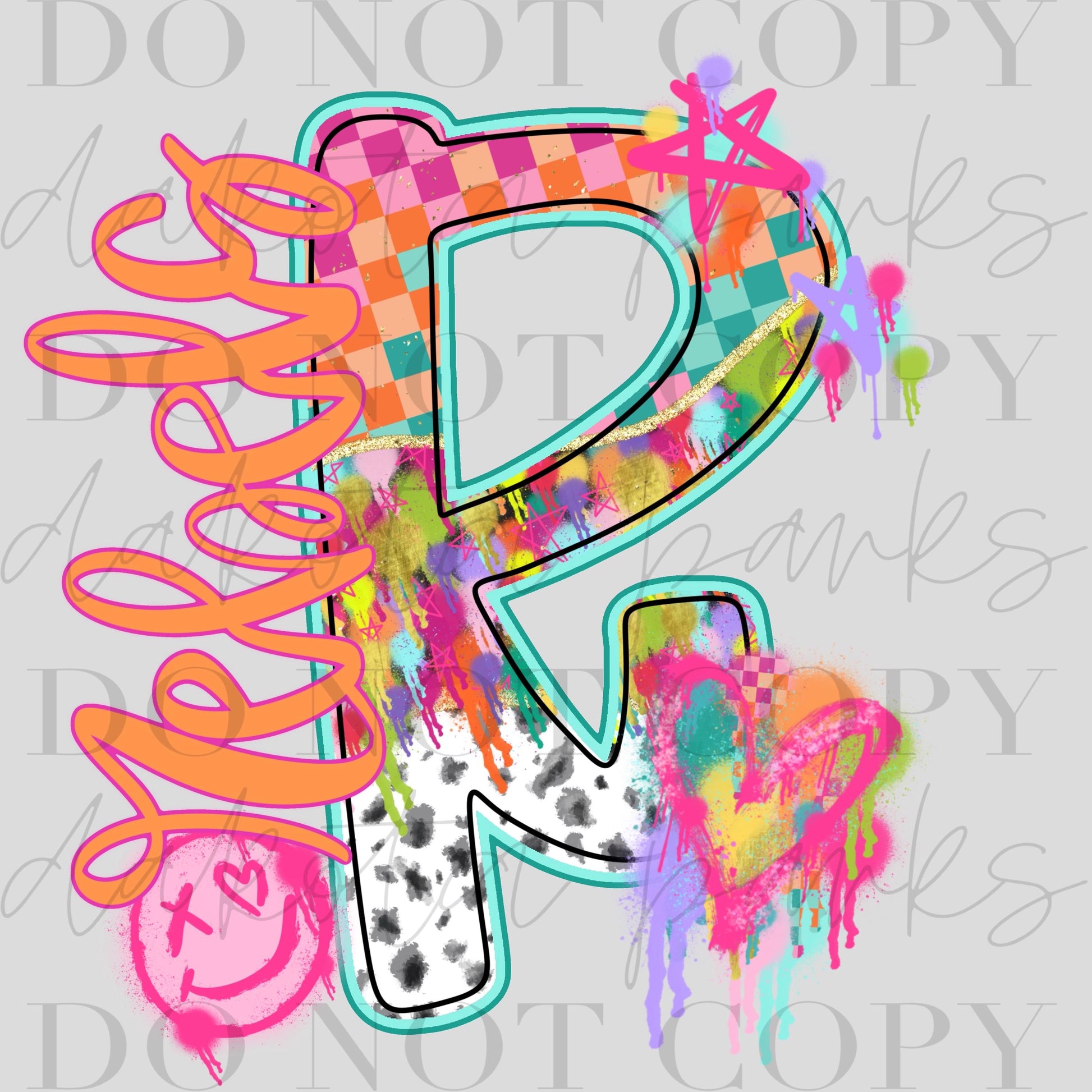 Boujee Alpha, Preppy Paint Alpha, Spray Paint Alpha, School Spirit, Prep Digital, Neon, Clip Art
