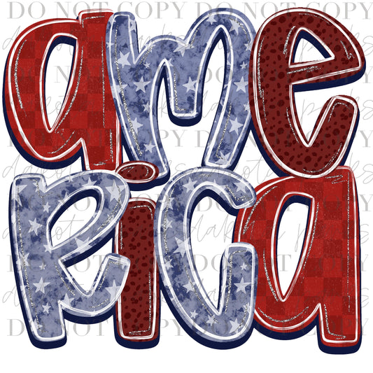 American PNG, Patriotic PNG, Preppy Dtf, July 4th, Memorial Day Png, Merica, Digital Design, Hand Drawn, Letters