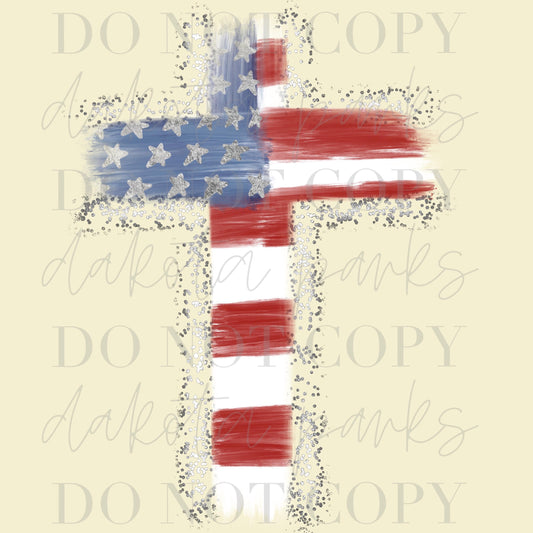 American Cross PNG, Patriotic PNG, Bible Verse, 2 Cor. Preppy Dtf, July 4th, Memorial Day Png, Merica, Digital Design, Hand Drawn, Letters