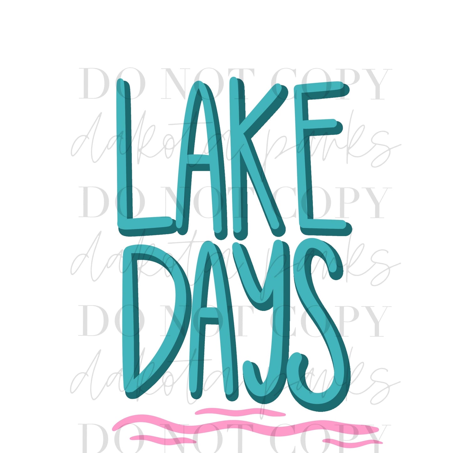 Lake Days PNG, Coquette PNG, Preppy PNG, Boujee Png, Dtf, Girly Summer Png, Spring, Lake, Summer Days, Hand Drawn Png