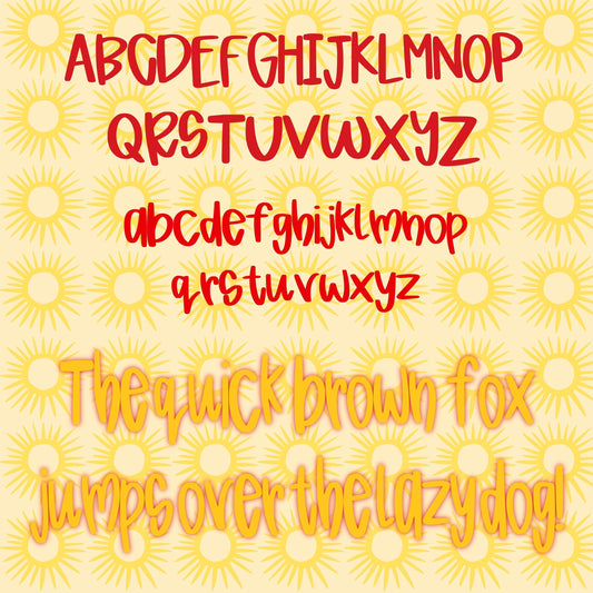 Sunshine Handwritten Font, procreate font, handwriting font, curvy font, silhouette font, hand lettering, trendy font, alpha, A-Z