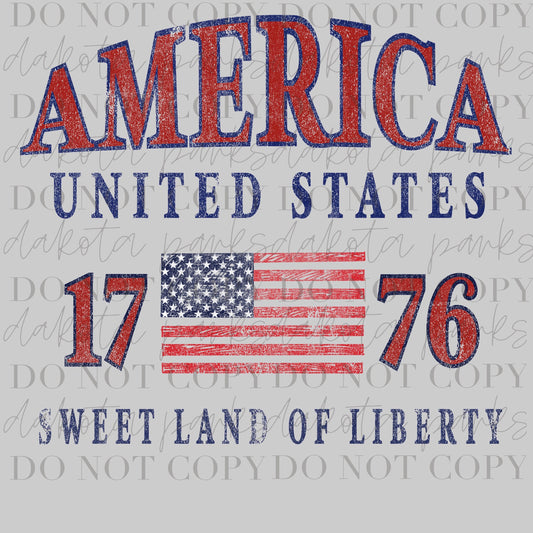 American Vintage PNG, Retro, Patriotic PNG, Preppy Dtf, July 4th, Memorial Day Png, Merica, Digital Design, Hand Drawn, Letters
