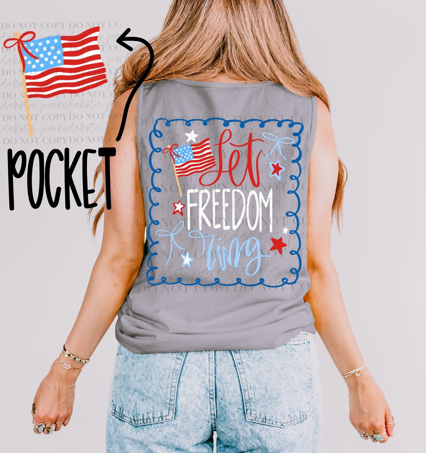Let Freedom Ring PNG, Patriotic Coquette PNG, American Png, Merica Png, Coquette Png, Preppy Png, Red White and Blue Png, Hand Drawn dtf