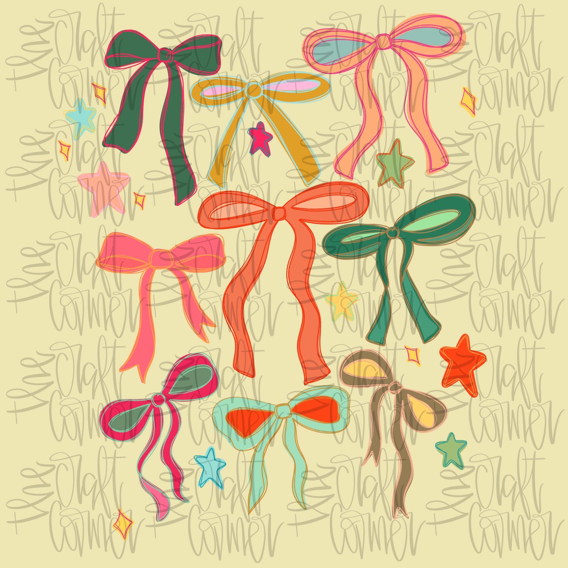 Coquette Bows , Summer Coquette Png, Girly Png, Neon Coquette png, Coquette Png, Preppy Summer Png, Dtf digital