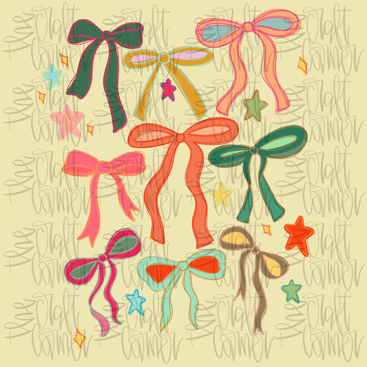 Coquette Bows , Summer Coquette Png, Girly Png, Neon Coquette png, Coquette Png, Preppy Summer Png, Dtf digital