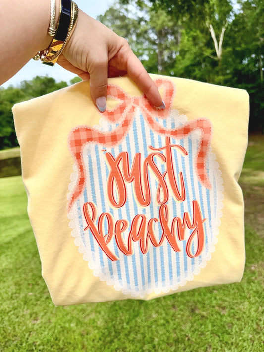 Peachy Seersucker PNG, Peachy Coquette PNG, Summertime PNG, Southern Png, Trending Png, Girly Png, Preppy Png, Digital Dtf