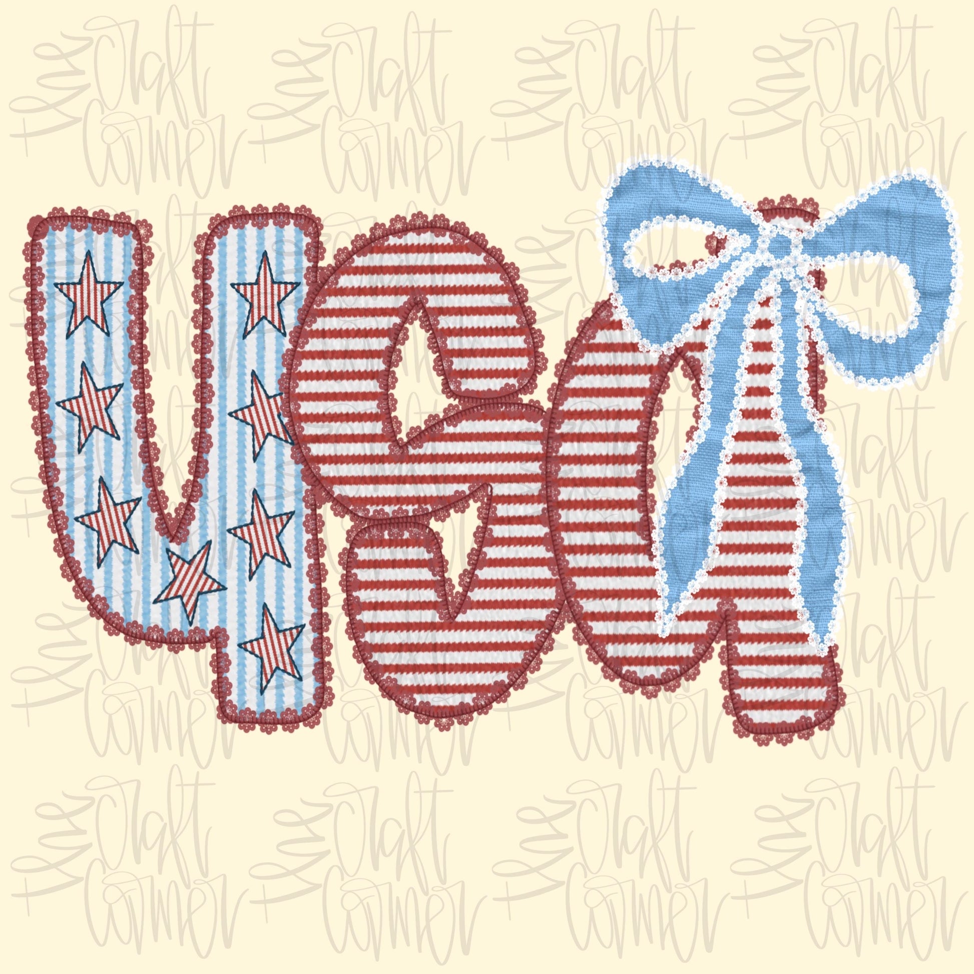 USA Seersucker Coquette Bow , Patriotic Coquette Png, American Png, USA png, Coquette Png, Preppy Patriotic, Red White Blue Png, Dtf digital