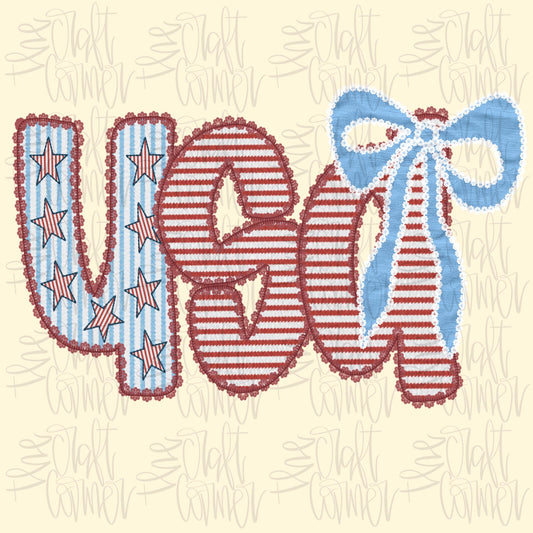 USA Seersucker Coquette Bow , Patriotic Coquette Png, American Png, USA png, Coquette Png, Preppy Patriotic, Red White Blue Png, Dtf digital