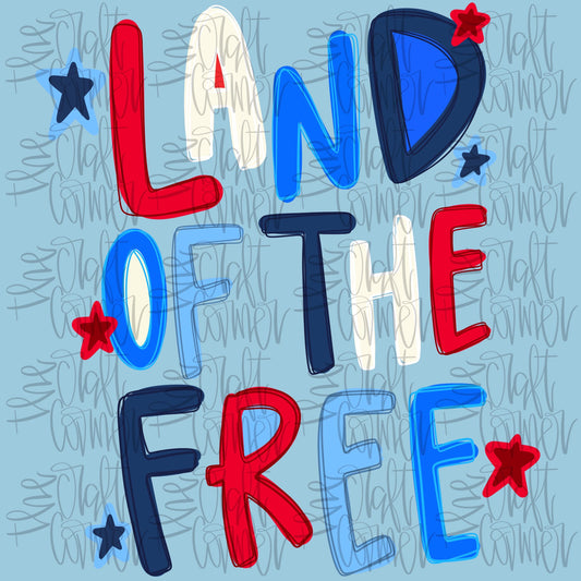 Land Of The Free, Patriotic Coquette Png, American Png, USA png, Preppy Png, Preppy Patriotic, Red White Blue Png, Dtf digital