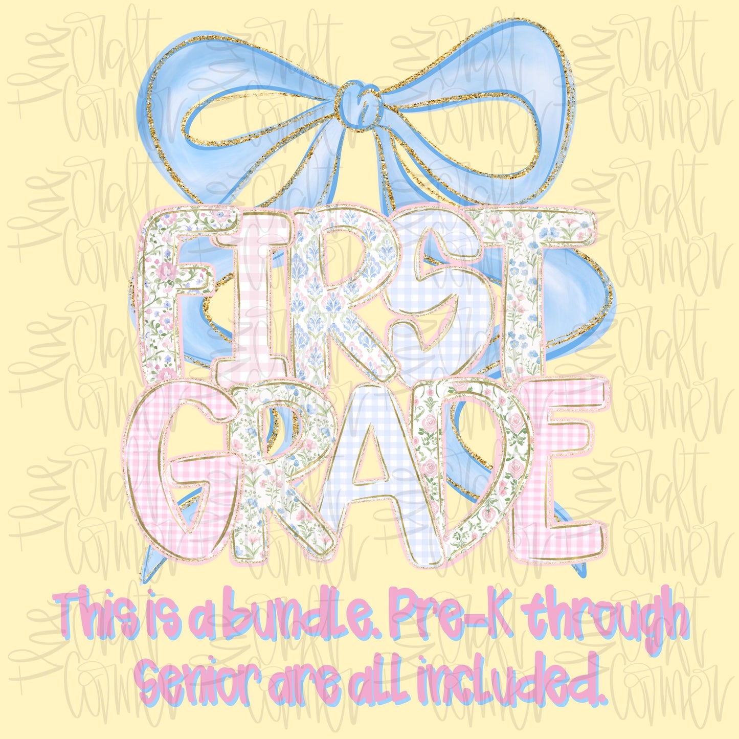 Grand Millennial Back To School PNG, Coquette School PNG, Millennial PNG, School Grades, Personalized, Digital Class Png