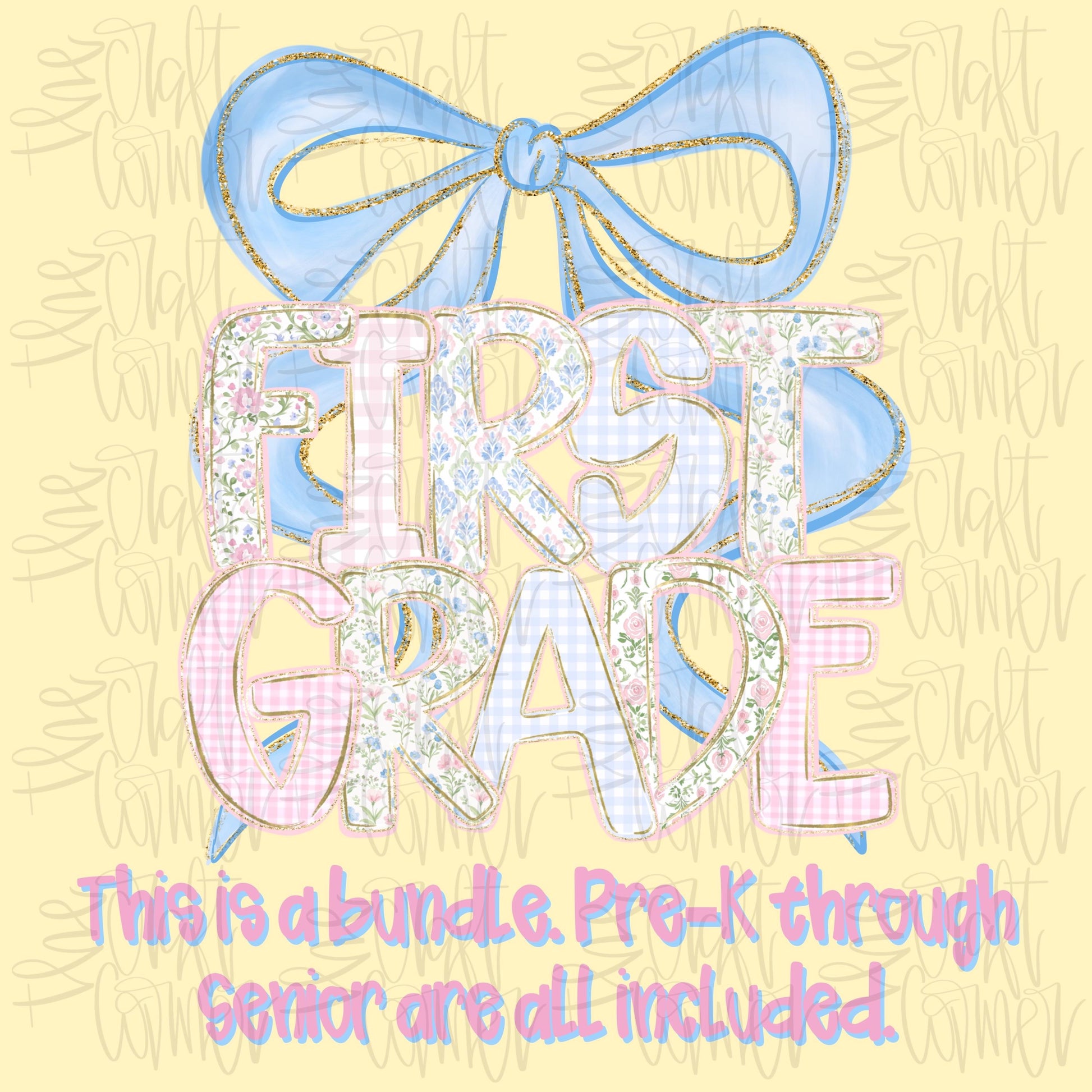 Grand Millennial Back To School PNG, Coquette School PNG, Millennial PNG, School Grades, Personalized, Digital Class Png