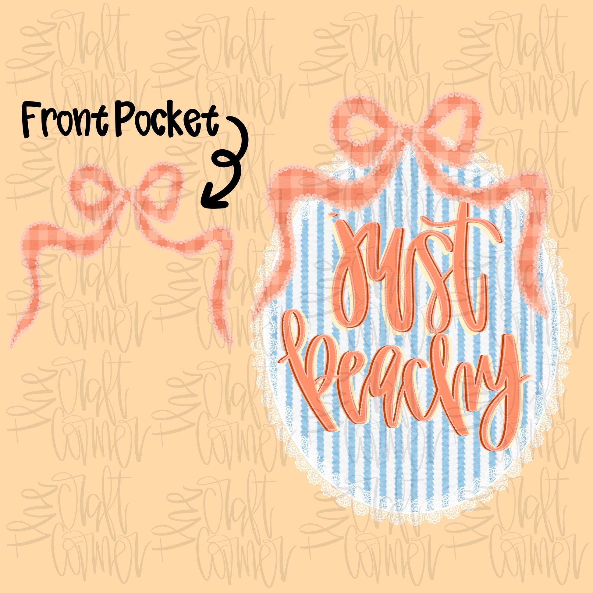 Peachy Seersucker PNG, Peachy Coquette PNG, Summertime PNG, Southern Png, Trending Png, Girly Png, Preppy Png, Digital Dtf