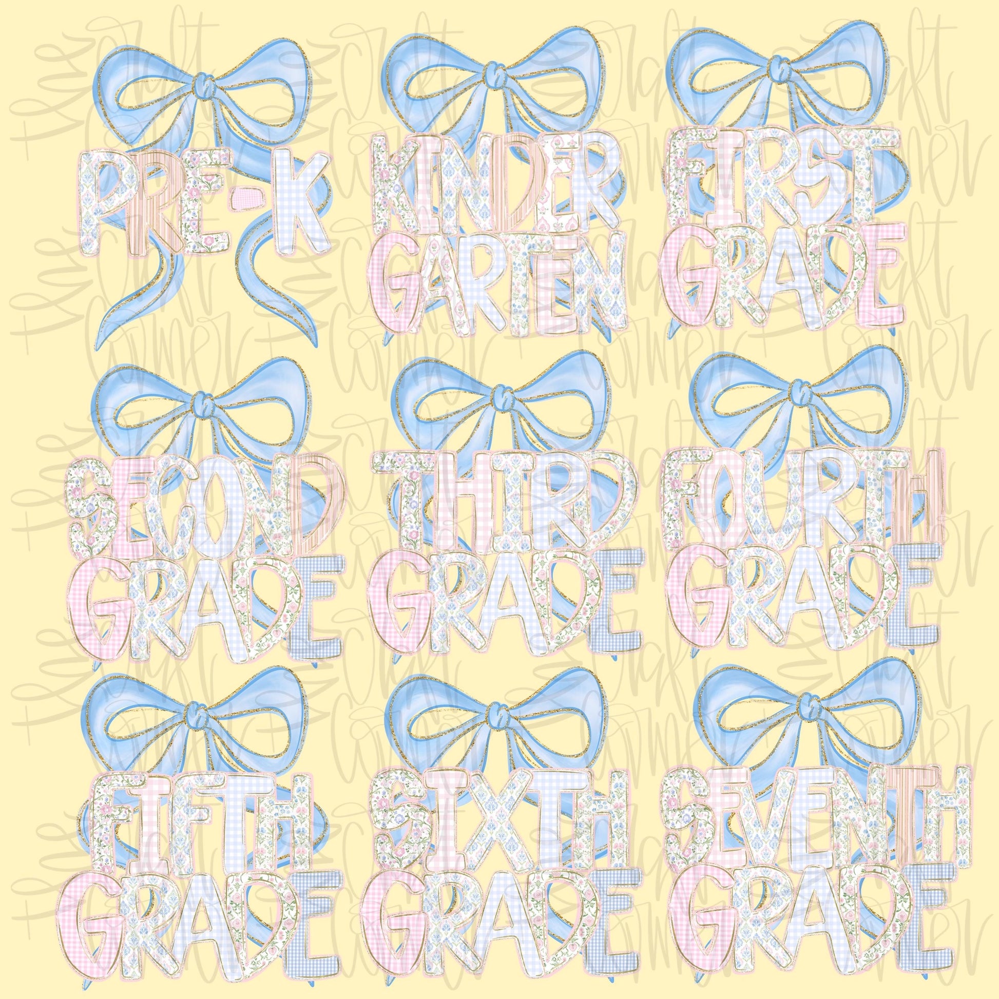 Grand Millennial Back To School PNG, Coquette School PNG, Millennial PNG, School Grades, Personalized, Digital Class Png