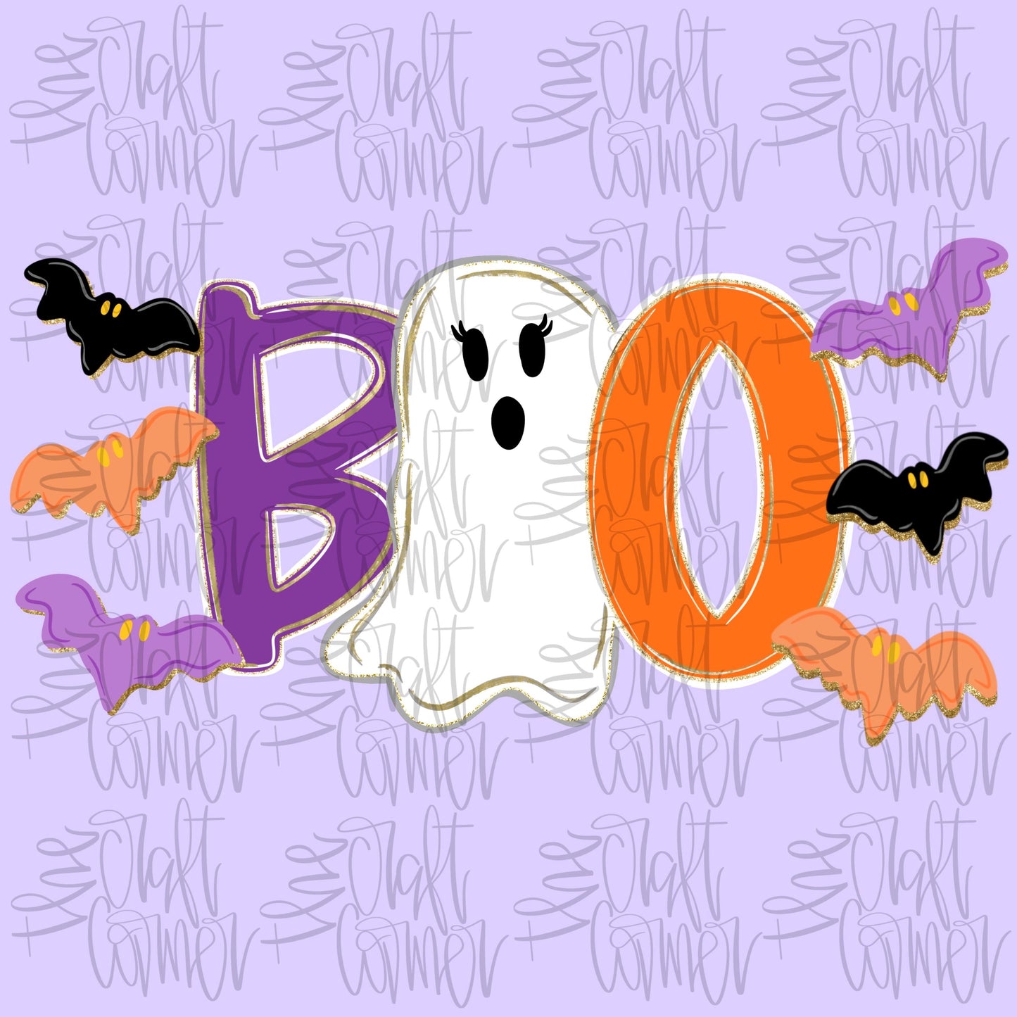 Boo PNG, Spooky PNG, Halloween PNG, Ghost png, Bats, Spooky Season Png, Trendy Png, Brushstroke Png