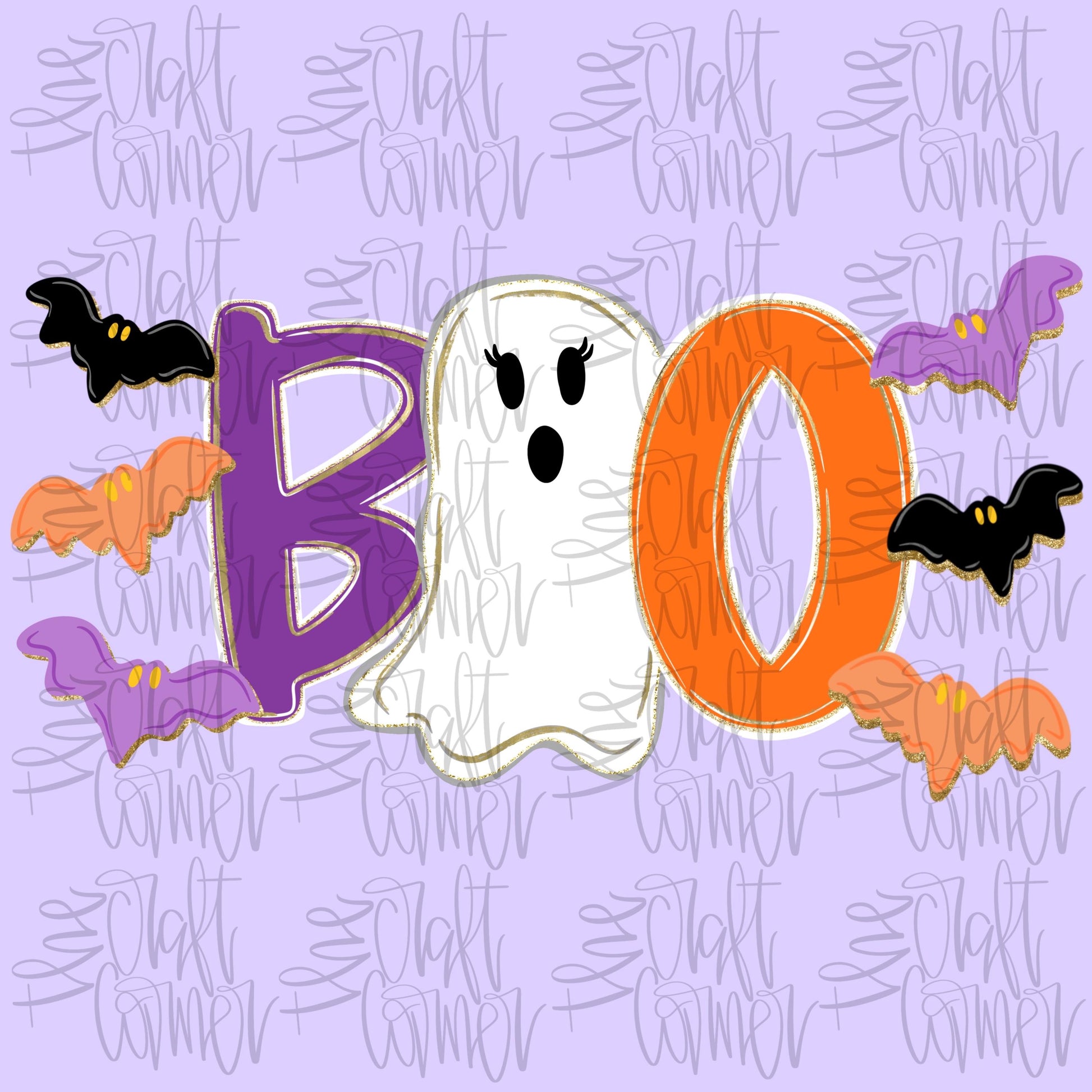 Boo PNG, Spooky PNG, Halloween PNG, Ghost png, Bats, Spooky Season Png, Trendy Png, Brushstroke Png