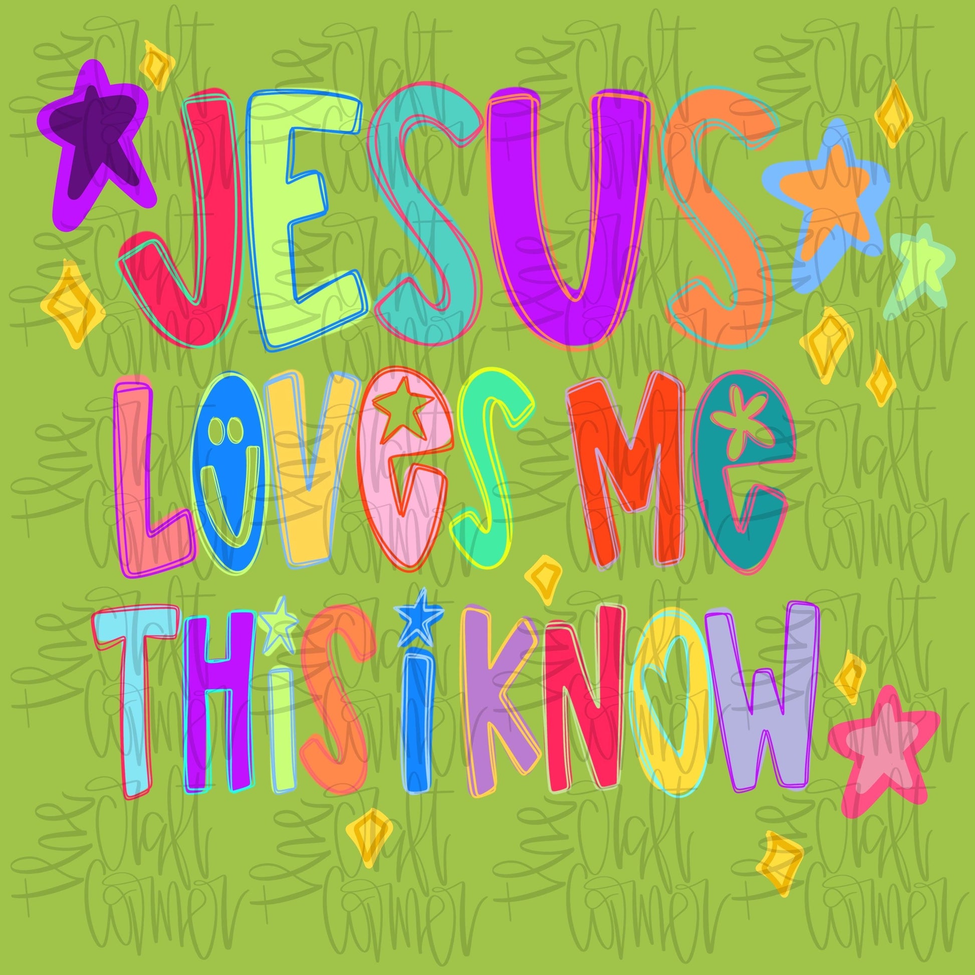 Jesus Loves Me PNG, Religious PNG, Preppy Png, Hand Lettered PNG, Doodle Png, Smiley Png, Millennial Png, Coquette Png,