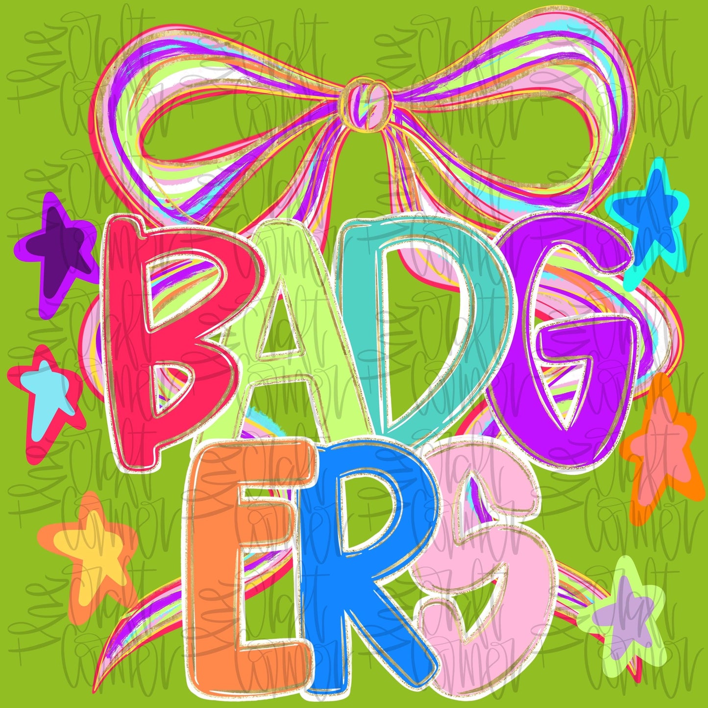 Badgers PNG, Preppy School Spirit PNG, Coquette PNG, Preppy Mascot Png, Trending Png, Viral Png, Hand Drawn Png