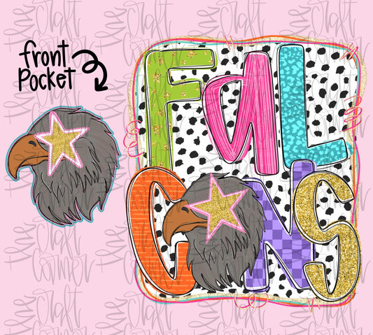 Preppy Mascot PNG, Falcons PNG, Preppy School Spirit PNG, Girly Mascot, Trendy Png, Faux Glitter Png, Mascot Preppy, Digital Design