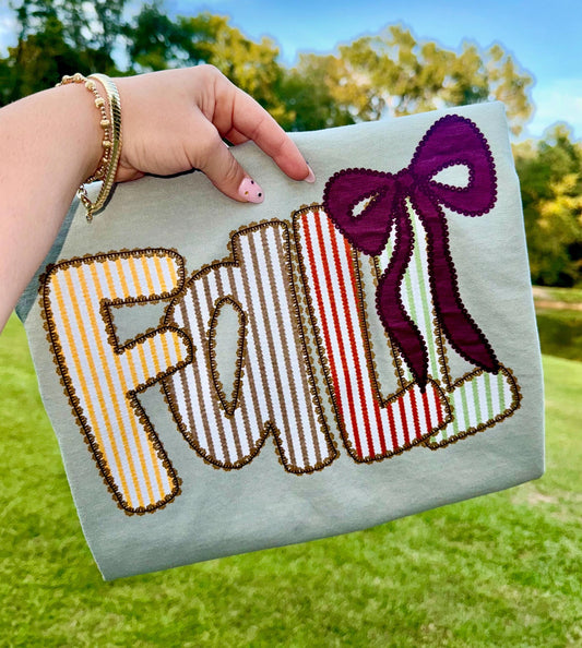 Fall Seersucker Coquette Bow , Fall Coquette Png, Autumn Png, Seersucker png, Coquette Png, Preppy Fall, Embroidery Png, Digital Png