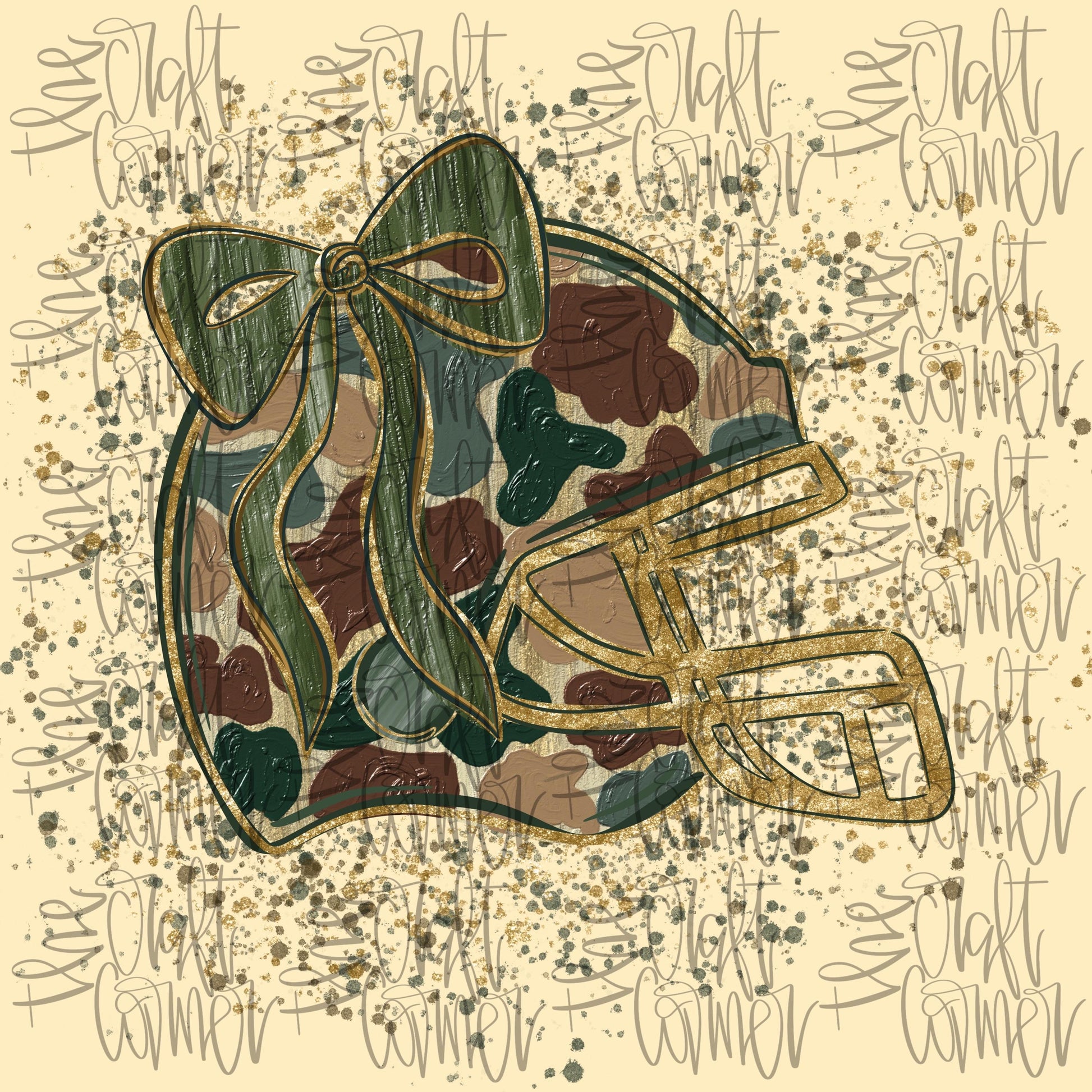 Camo Helmet PNG, Camouflage PNG, Football PNG, Realistic Paint Png, Game Day Png, Coquette Png, Bows Png, Preppy Png, Glitter Png, Trending