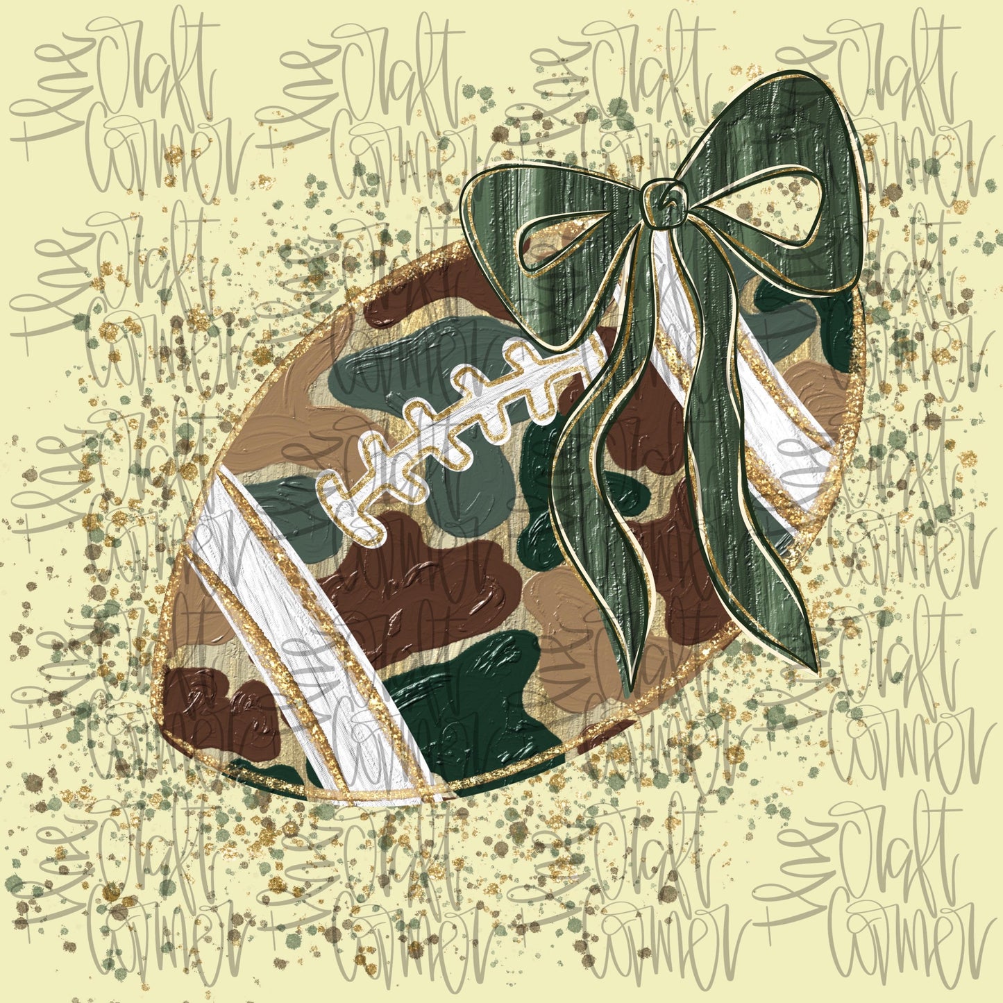 Camo Football PNG, Camouflage PNG, Football PNG, Realistic Paint Png, Game Day Png, Coquette Png, Bows Png, Preppy Png, Glitter Png, Trendy