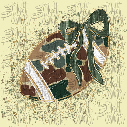 Camo Football PNG, Camouflage PNG, Football PNG, Realistic Paint Png, Game Day Png, Coquette Png, Bows Png, Preppy Png, Glitter Png, Trendy