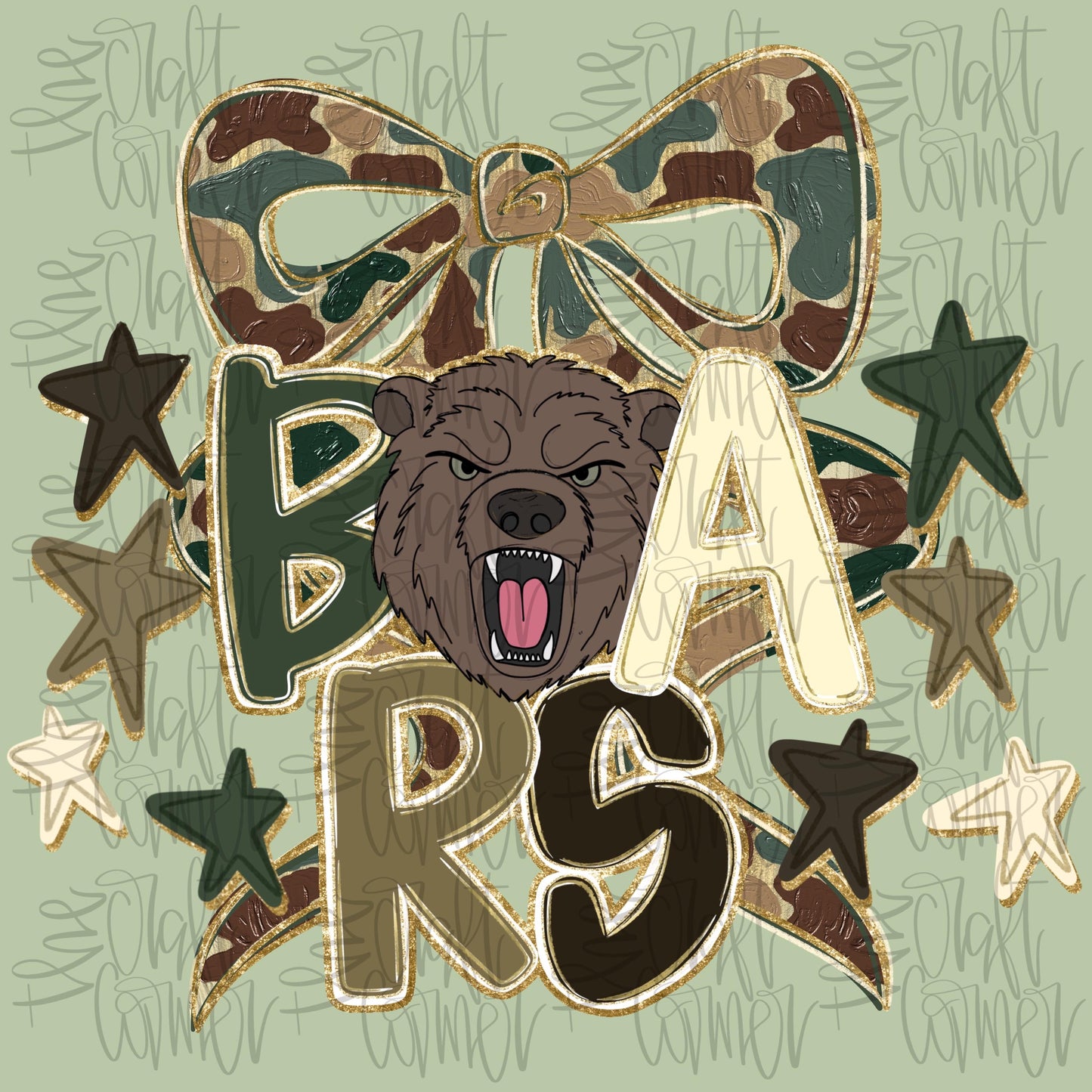 Bears Mascot PNG, Bears PNG, Mascot Coquette PNG, Camo Mascot Png, Tremding Png, Faux Glitter Png, Realistic Paint Png, Preppy Png,