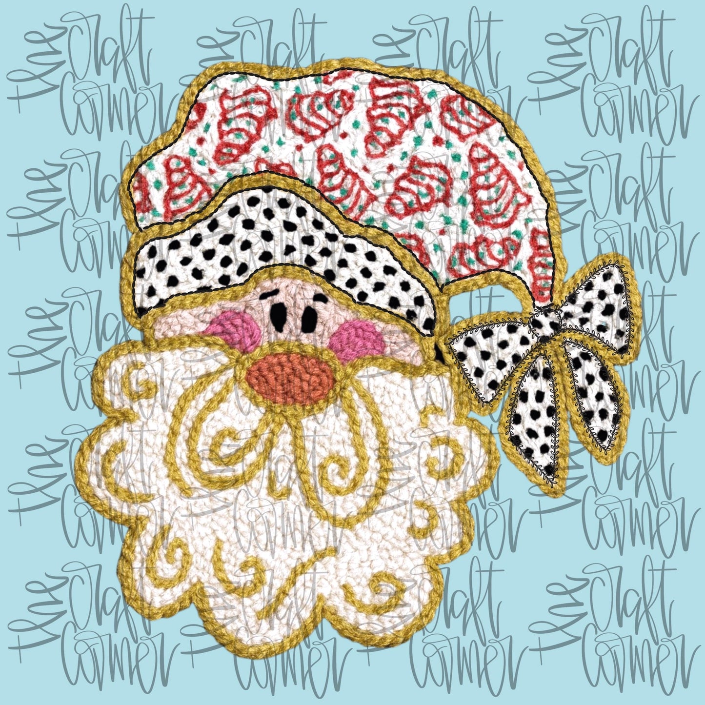 Christmas PNG, Santa PNG, Faux Yarn PNG, Holiday Png, Seasonal Png, Merry Png, Faux Fabric Png, Digital Png, Santa Clause Png, Dtf