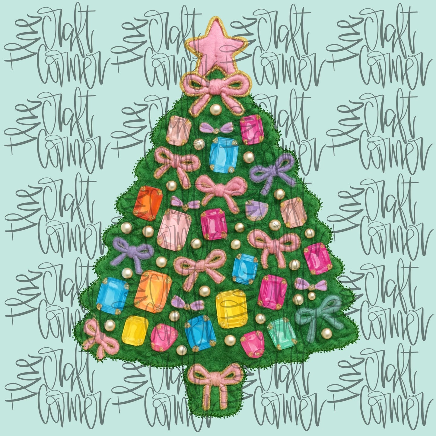 Christmas Rhinestone Tree PNG, Merry Christmas PNG, Christmas Tree PNG, Faux Yarn Png, Christmas Realistic Yarn Png, Holiday Png, Trendy Png