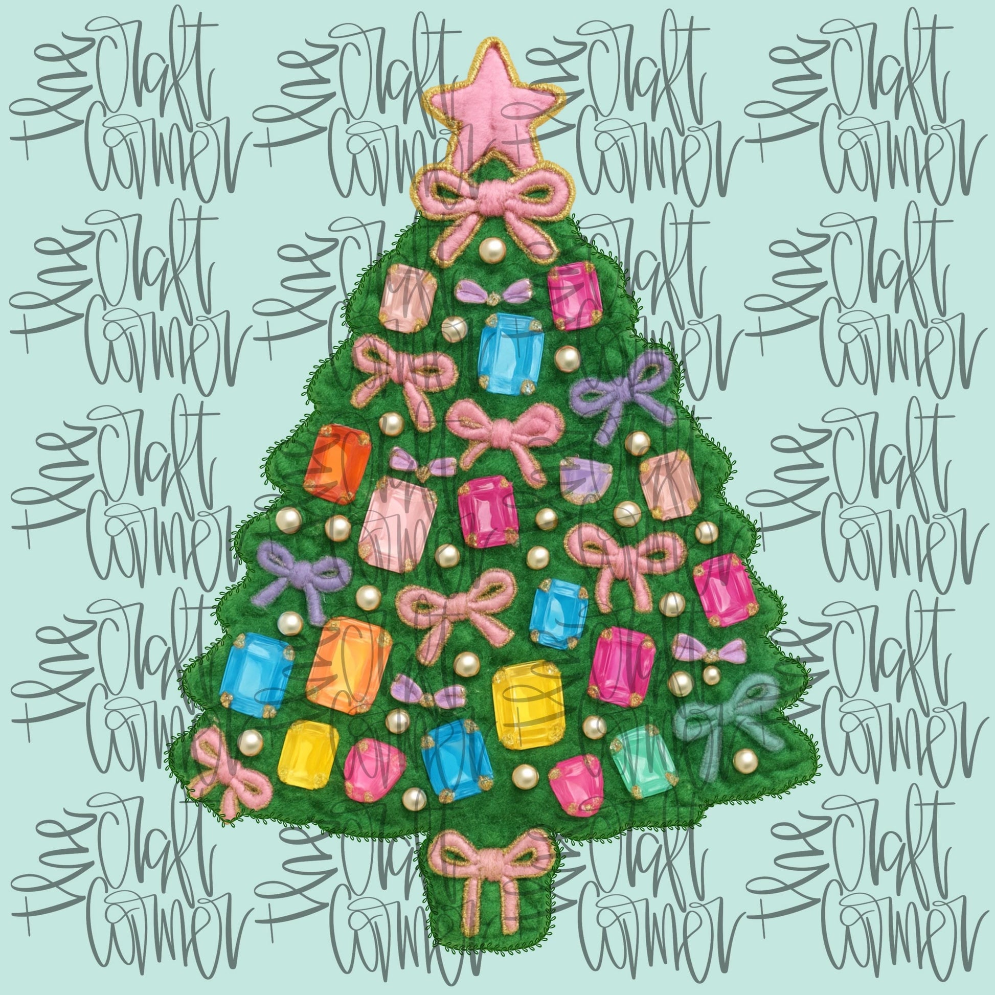 Christmas Rhinestone Tree PNG, Merry Christmas PNG, Christmas Tree PNG, Faux Yarn Png, Christmas Realistic Yarn Png, Holiday Png, Trendy Png
