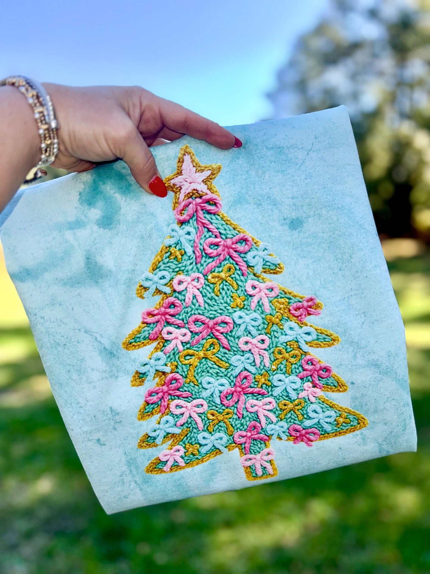 Christmas Tree Coquette PNG, Merry Christmas PNG, Faux Yarn PNG, Christmas Realistic Yarn Png, Holiday Png, Trendy Png, Preppy Png, Bow Png