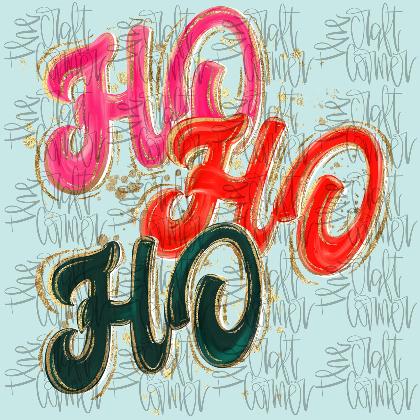 Christmas PNG, Ho Ho Ho PNG, Holiday PNG, Watercolor Png, Brushstroke Png, Preppy Png, Trendy Png, Girly Christmas Png, Faux Glitter Png